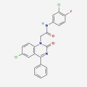 2-(6-chloro-2-oxo-4-phenylquinazolin-1(2H)-yl)-N-(3-chloro-4-fluorophenyl)acetamide