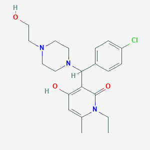 3-((4-chlorophenyl)(4-(2-hydroxyethyl)piperazin-1-yl)methyl)-1-ethyl-4-hydroxy-6-methylpyridin-2(1H)-one