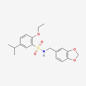 molecular formula C19H23NO5S B2737659 N-(1,3-benzodioxol-5-ylmethyl)-2-ethoxy-5-isopropylbenzenesulfonamide CAS No. 791844-33-2
