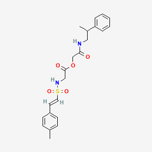 molecular formula C22H26N2O5S B2737670 [2-Oxo-2-(2-phenylpropylamino)ethyl] 2-[[(E)-2-(4-methylphenyl)ethenyl]sulfonylamino]acetate CAS No. 941405-80-7