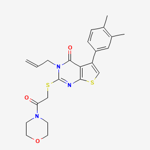 molecular formula C23H25N3O3S2 B2737675 3-烯丙基-5-(3,4-二甲基苯基)-2-((2-吗啉基-2-氧代乙基)硫基)噻吩并[2,3-d]嘧啶-4(3H)-酮 CAS No. 670273-53-7