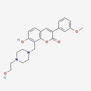 molecular formula C23H26N2O5 B2737687 7-羟基-8-((4-(2-羟基乙基)哌嗪-1-基)甲基)-3-(3-甲氧基苯基)-2H-香豆素-2-酮 CAS No. 951996-11-5