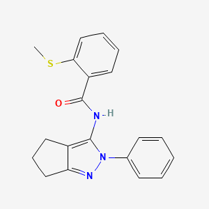 molecular formula C20H19N3OS B2737694 2-(methylthio)-N-(2-phenyl-2,4,5,6-tetrahydrocyclopenta[c]pyrazol-3-yl)benzamide CAS No. 1209312-29-7