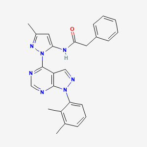 molecular formula C25H23N7O B2737698 N-(1-(1-(2,3-二甲基苯基)-1H-吡唑并[3,4-d]嘧啶-4-基)-3-甲基-1H-吡唑-5-基)-2-苯乙酰胺 CAS No. 1005975-03-0