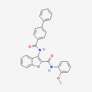 molecular formula C29H22N2O4 B2737699 3-([1,1'-biphenyl]-4-ylcarboxamido)-N-(2-methoxyphenyl)benzofuran-2-carboxamide CAS No. 887892-15-1