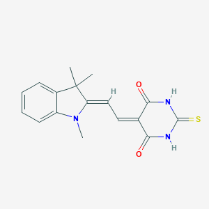 molecular formula C17H17N3O2S B273770 2-thioxo-5-[2-(1,3,3-trimethyl-1,3-dihydro-2H-indol-2-ylidene)ethylidene]dihydro-4,6(1H,5H)-pyrimidinedione 