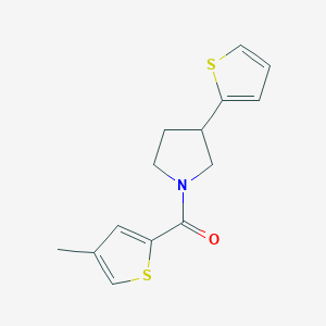 molecular formula C14H15NOS2 B2737703 (4-甲硫基噻吩-2-基)(3-噻吩-2-基)吡咯烷-1-基甲酮 CAS No. 2191267-32-8