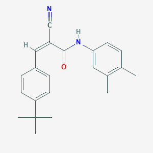 molecular formula C22H24N2O B2737709 (Z)-3-(4-Tert-butylphenyl)-2-cyano-N-(3,4-dimethylphenyl)prop-2-enamide CAS No. 380323-28-4