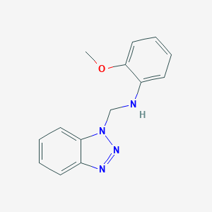 molecular formula C14H14N4O B273771 N-(1H-1,2,3-benzotriazol-1-ylmethyl)-2-methoxyaniline 