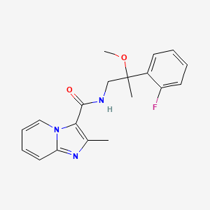 molecular formula C19H20FN3O2 B2737710 N-(2-(2-氟苯基)-2-甲氧基丙基)-2-甲基咪唑并[1,2-a]吡啶-3-甲酸酰胺 CAS No. 1796950-70-3