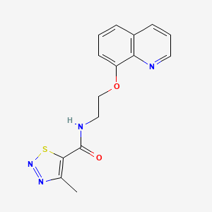4-methyl-N-(2-(quinolin-8-yloxy)ethyl)-1,2,3-thiadiazole-5-carboxamide