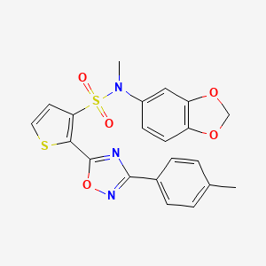 N-(1,3-benzodioxol-5-yl)-N-methyl-2-[3-(4-methylphenyl)-1,2,4-oxadiazol-5-yl]thiophene-3-sulfonamide