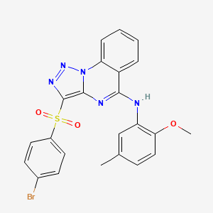 molecular formula C23H18BrN5O3S B2737727 3-((4-溴苯基)磺酰)-N-(2-甲氧基-5-甲基苯基)-[1,2,3]三唑并[1,5-a]喹唑啉-5-胺 CAS No. 895641-46-0