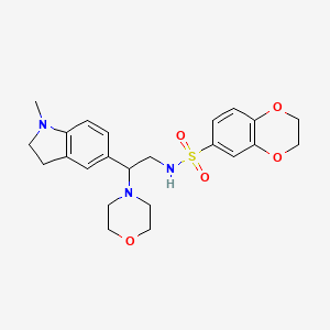 N-(2-(1-methylindolin-5-yl)-2-morpholinoethyl)-2,3-dihydrobenzo[b][1,4]dioxine-6-sulfonamide