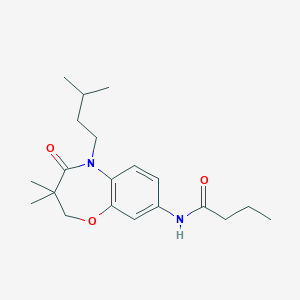 N-(5-isopentyl-3,3-dimethyl-4-oxo-2,3,4,5-tetrahydrobenzo[b][1,4]oxazepin-8-yl)butyramide