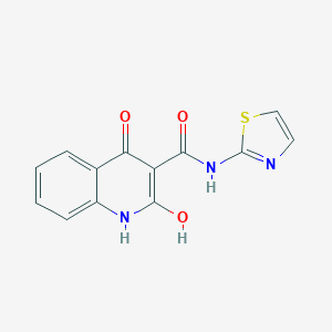 molecular formula C13H9N3O3S B273774 2-hydroxy-4-oxo-N-(1,3-thiazol-2-yl)-1H-quinoline-3-carboxamide 