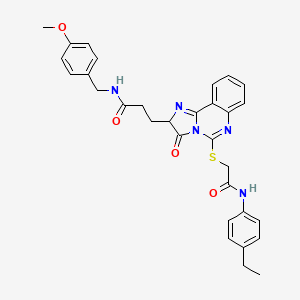 molecular formula C31H31N5O4S B2737746 3-[5-({[(4-乙基苯基)羰胺]甲基}硫代)-3-氧代-2H,3H-咪唑并[1,2-c]喹唑啉-2-基]-N-[(4-甲氧基苯基)甲基]丙酰胺 CAS No. 1106720-59-5