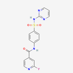 molecular formula C16H12FN5O3S B2737753 2-fluoro-N-{4-[(pyrimidin-2-yl)sulfamoyl]phenyl}pyridine-4-carboxamide CAS No. 1301123-24-9