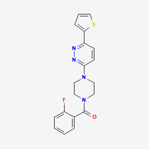 molecular formula C19H17FN4OS B2737762 (2-氟苯基)(4-(6-(噻吩-2-基)吡啶-3-基)哌嗪-1-基)甲酮 CAS No. 921827-57-8