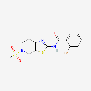 molecular formula C14H14BrN3O3S2 B2737763 2-溴-N-(5-(甲磺酰)-4,5,6,7-四氢噻唑并[5,4-c]吡啶-2-基)苯甲酰胺 CAS No. 1396844-16-8