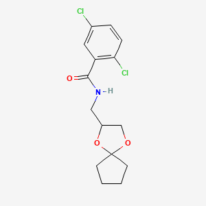 molecular formula C15H17Cl2NO3 B2737767 N-(1,4-二氧杂螺[4.4]壬烷-2-基甲基)-2,5-二氯苯甲酰胺 CAS No. 899730-96-2