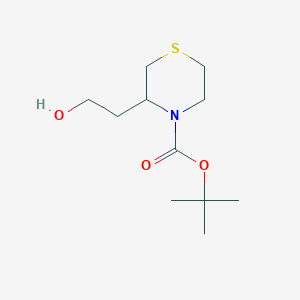 molecular formula C11H21NO3S B2737773 叔丁基3-(2-羟乙基)硫代吗啉-4-甲酸酯 CAS No. 937203-27-5