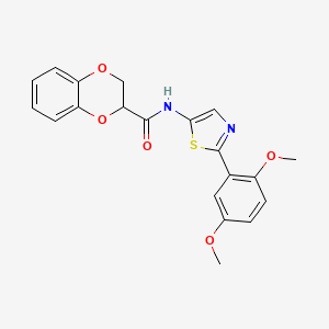 molecular formula C20H18N2O5S B2737774 N-(2-(2,5-二甲氧基苯基)噻唑-5-基)-2,3-二氢苯并[b][1,4]二噁烷-2-甲酰胺 CAS No. 681174-56-1