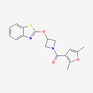 molecular formula C17H16N2O3S B2737776 (3-(苯并[d]噻唑-2-氧基)氮杂环丁烷-1-基)(2,5-二甲基呋喃-3-基)甲酮 CAS No. 1421522-90-8