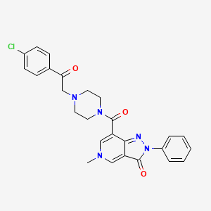 molecular formula C26H24ClN5O3 B2737777 7-(4-(2-(4-氯苯基)-2-氧代乙基)哌嗪-1-甲酰)-5-甲基-2-苯基-2H-吡唑并[4,3-c]吡啶-3(5H)-酮 CAS No. 1040648-93-8