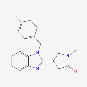 molecular formula C20H21N3O B2737779 1-甲基-4-{1-[(4-甲基苯基)甲基]-1H-1,3-苯并二氮杂唑-2-基}吡咯烷-2-酮 CAS No. 915189-49-0