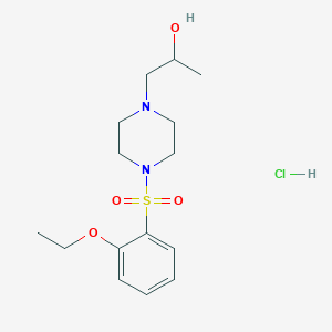 molecular formula C15H25ClN2O4S B2737780 1-(4-((2-Ethoxyphenyl)sulfonyl)piperazin-1-yl)propan-2-ol hydrochloride CAS No. 1396884-72-2