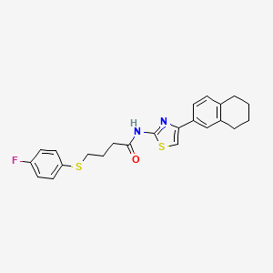 molecular formula C23H23FN2OS2 B2737781 4-((4-fluorophenyl)thio)-N-(4-(5,6,7,8-tetrahydronaphthalen-2-yl)thiazol-2-yl)butanamide CAS No. 922913-72-2