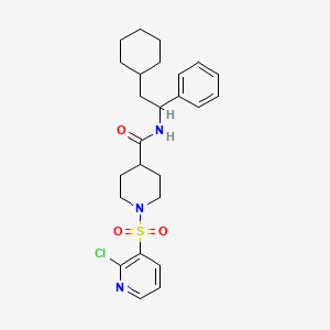 molecular formula C25H32ClN3O3S B2737782 1-[(2-chloropyridin-3-yl)sulfonyl]-N-(2-cyclohexyl-1-phenylethyl)piperidine-4-carboxamide CAS No. 1252283-67-2
