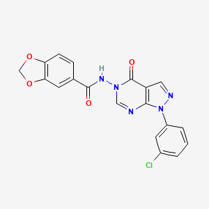 molecular formula C19H12ClN5O4 B2737789 N-(1-(3-chlorophenyl)-4-oxo-1H-pyrazolo[3,4-d]pyrimidin-5(4H)-yl)benzo[d][1,3]dioxole-5-carboxamide CAS No. 899737-67-8