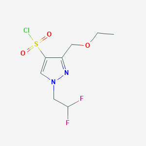 molecular formula C8H11ClF2N2O3S B2737796 1-(2,2-difluoroethyl)-3-(ethoxymethyl)-1H-pyrazole-4-sulfonyl chloride CAS No. 1855947-63-5