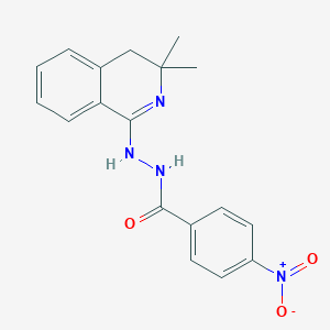 molecular formula C18H18N4O3 B273780 N'-(3,3-dimethyl-3,4-dihydro-1-isoquinolinyl)-4-nitrobenzohydrazide 