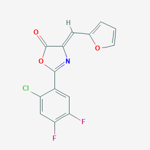 molecular formula C14H6ClF2NO3 B273781 2-(2-chloro-4,5-difluorophenyl)-4-(2-furylmethylene)-1,3-oxazol-5(4H)-one 