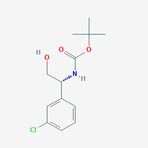 molecular formula C13H18ClNO3 B2737813 (R)-叔丁基(1-(3-氯苯基)-2-羟乙基)氨基甲酸酯 CAS No. 926291-64-7