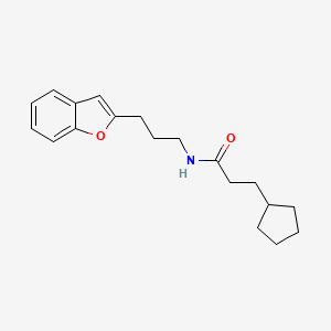 N-(3-(benzofuran-2-yl)propyl)-3-cyclopentylpropanamide