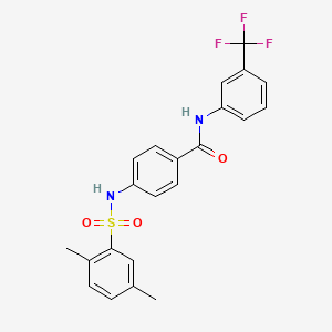 4-[(2,5-dimethylphenyl)sulfonylamino]-N-[3-(trifluoromethyl)phenyl]benzamide