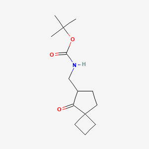 molecular formula C14H23NO3 B2737838 叔丁基((5-氧代螺[3.4]辛-6-基甲基)氨基甲酸酯 CAS No. 2241130-86-7