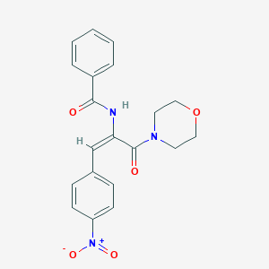 molecular formula C20H19N3O5 B273784 N-[2-{4-nitrophenyl}-1-(4-morpholinylcarbonyl)vinyl]benzamide 
