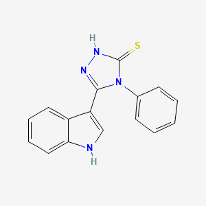 molecular formula C16H12N4S B2737867 5-(1H-indol-3-yl)-4-phenyl-4H-1,2,4-triazole-3-thiol CAS No. 94830-21-4