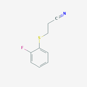 molecular formula C9H8FNS B2737869 3-[(2-氟苯基)硫代]丙腈 CAS No. 51932-76-4