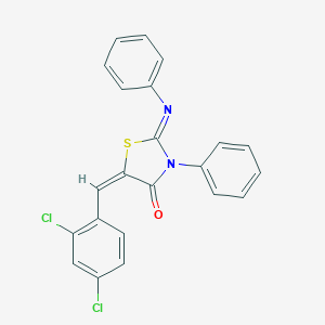 molecular formula C22H14Cl2N2OS B273787 5-(2,4-Dichlorobenzylidene)-3-phenyl-2-(phenylimino)-4-thiazolidinone 