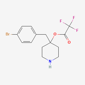 molecular formula C14H15BrF3NO2 B2737871 4-(4-Bromobenzyl)piperidin-4-ol 2,2,2-trifluoroacetate CAS No. 2247849-95-0