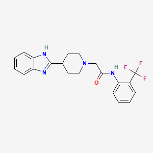 molecular formula C21H21F3N4O B2737875 2-[4-(1H-苯并咪唑-2-基)哌啶-1-基]-N-[2-(三氟甲基)苯基]乙酰胺 CAS No. 605626-30-0