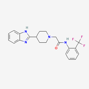 molecular formula C21H21F3N4O B2737875 2-[4-(1H-1,3-BENZODIAZOL-2-YL)PIPERIDIN-1-YL]-N-[2-(TRIFLUOROMETHYL)PHENYL]ACETAMIDE CAS No. 605626-30-0