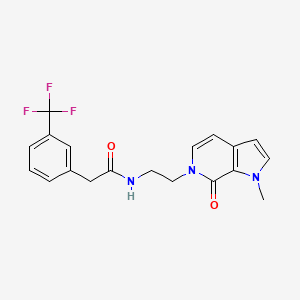 molecular formula C19H18F3N3O2 B2737877 N-(2-(1-甲基-7-氧代-1H-吡咯并[2,3-c]吡啶-6(7H)-基)乙基)-2-(3-(三氟甲基)苯基)乙酰胺 CAS No. 2034532-33-5