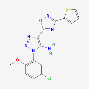 molecular formula C15H11ClN6O2S B2737878 1-(5-chloro-2-methoxyphenyl)-4-(3-(thiophen-2-yl)-1,2,4-oxadiazol-5-yl)-1H-1,2,3-triazol-5-amine CAS No. 892749-57-4